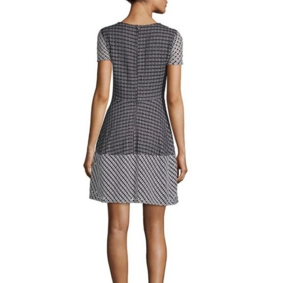 BCBGMaxazria Elyze Lace-blocked Fit & Flare Dress - Picture 4 of 8